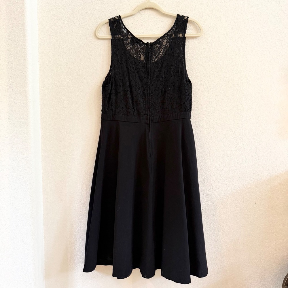 Torrid Womens 14 Black Lace Bodice Fit & Flare Cocktail Dress Sleeveless - Picture 9 of 12